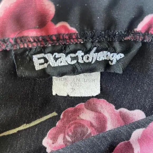 Vintage Maxi / Midi Skirt Size 7 Y2k Black Floral Roses - Picture 3 of 4